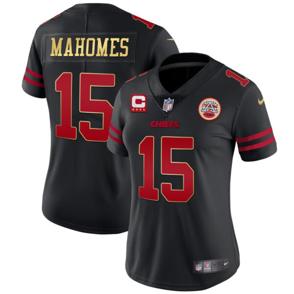 Chiefs Black Red Vapor Jersey - All Stitched - Image 9