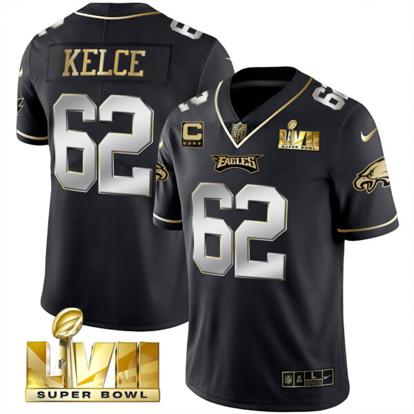 Youth's Eagles Super Bowl Vapor Gold Jersey - All Stitched - Image 25