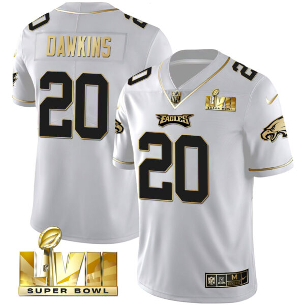 Youth's Eagles Super Bowl Vapor Gold Jersey - All Stitched - Image 14