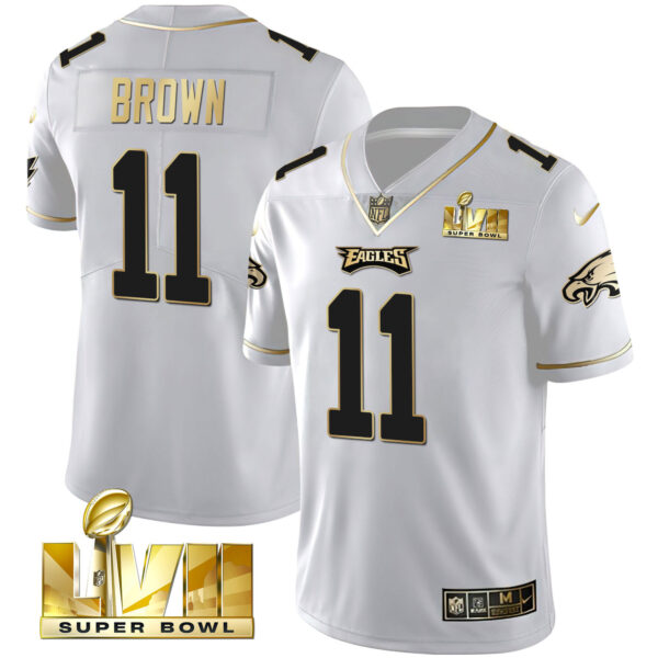 Youth's Eagles Super Bowl Vapor Gold Jersey - All Stitched - Image 15