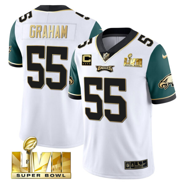 Youth's Eagles Super Bowl Vapor Gold Jersey - All Stitched - Image 49