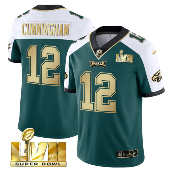 Youth's Eagles Super Bowl Vapor Gold Jersey - All Stitched - Image 39