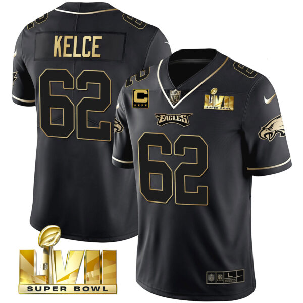 Youth's Eagles Super Bowl Vapor Gold Jersey - All Stitched - Image 7