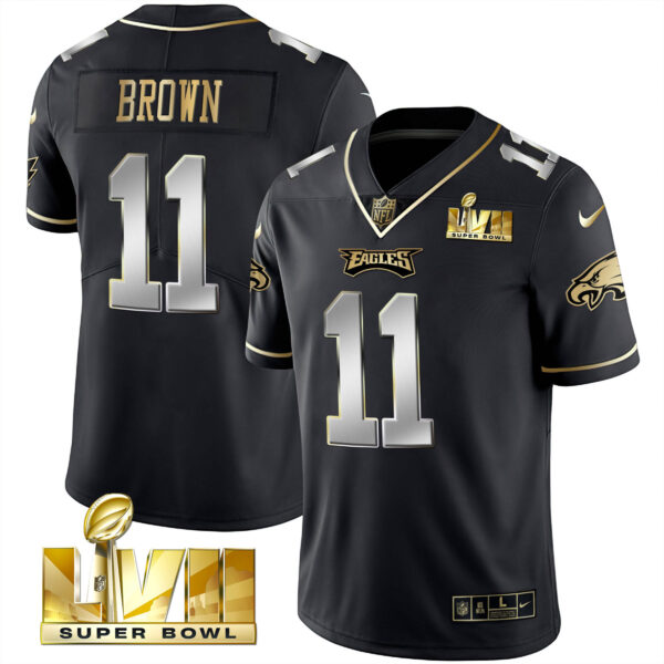 Youth's Eagles Super Bowl Vapor Gold Jersey - All Stitched - Image 24