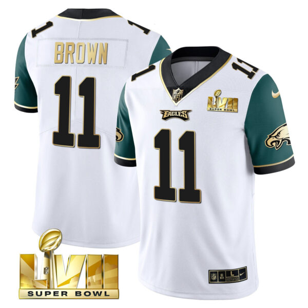 Youth's Eagles Super Bowl Vapor Gold Jersey - All Stitched - Image 51