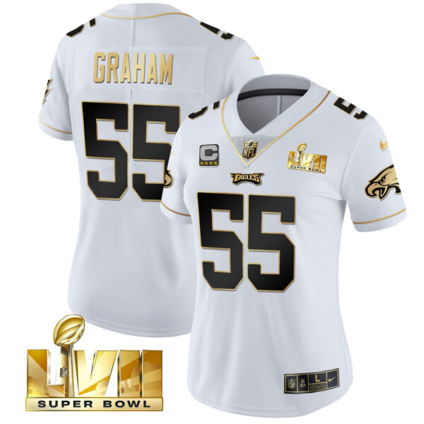 Women's Eagles Super Bowl LVII Gold Vapor Jersey - All Stitched - Image 13