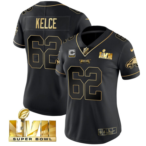 Women's Eagles Super Bowl LVII Gold Vapor Jersey - All Stitched - Image 25