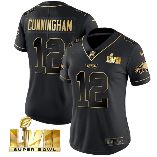 Women's Eagles Super Bowl LVII Gold Vapor Jersey - All Stitched - Image 21