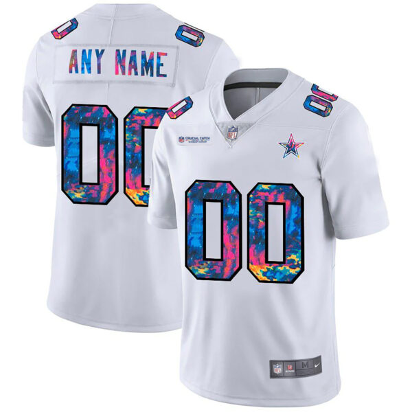 Cowboys Crucial Catch Multicolor Custom Jersey - All Stitched - Image 2