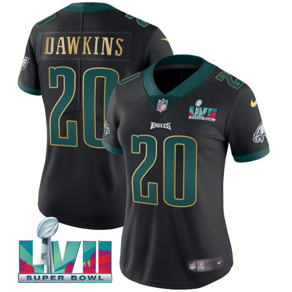 Women's Eagles Super Bowl LVII Gold Trim Jersey - All Stitched - Image 14