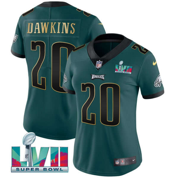 Women's Eagles Super Bowl LVII Gold Trim Jersey - All Stitched - Image 5