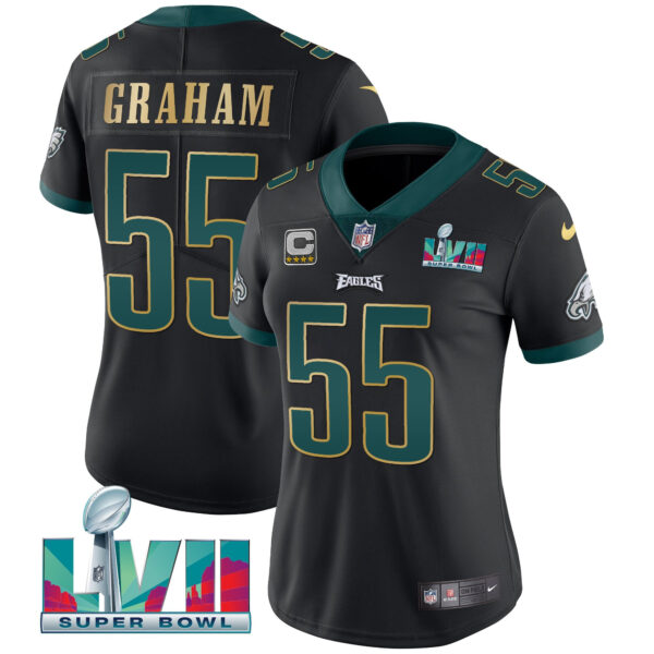 Women's Eagles Super Bowl LVII Gold Trim Jersey - All Stitched - Image 13