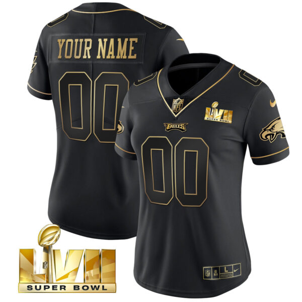 Eagles Super Bowl Gold Custom Vapor Jersey - All Stitched - Image 9