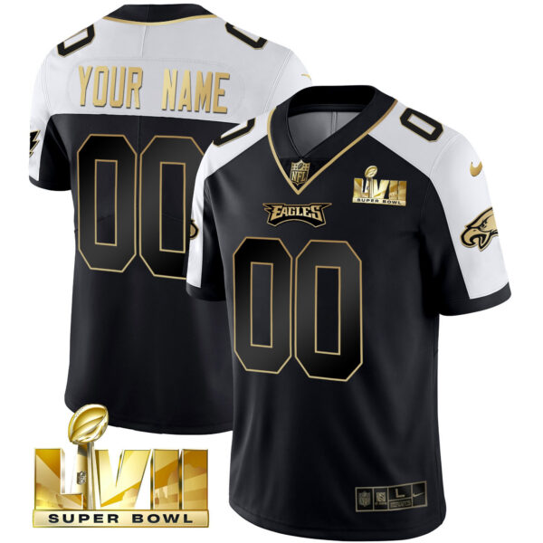 Eagles Super Bowl Gold Custom Vapor Jersey - All Stitched - Image 5