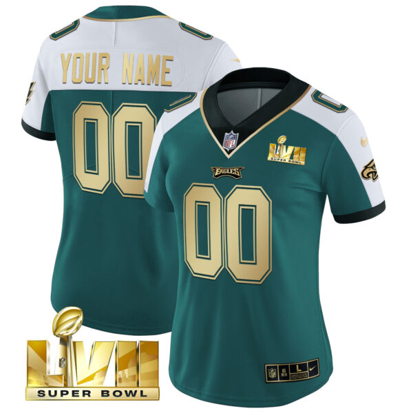 Eagles Super Bowl Gold Custom Vapor Jersey - All Stitched - Image 10