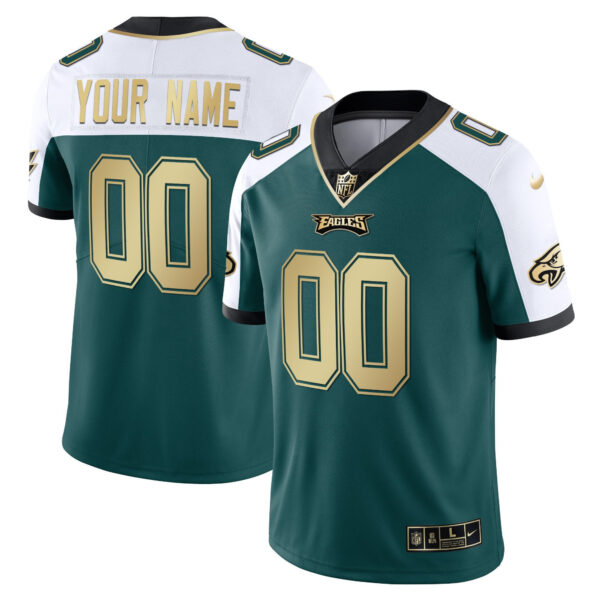 Eagles Gold & Split Custom Name and Number - All Stitched - Image 8
