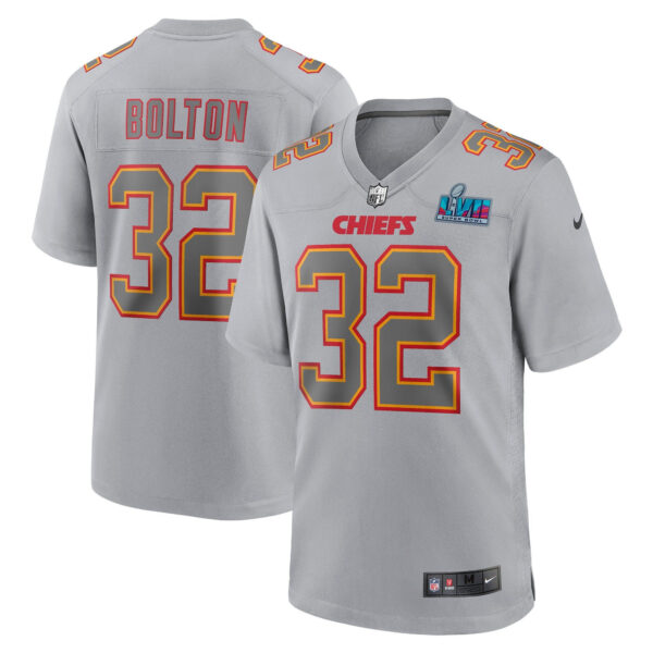 Chiefs Super Bowl LVII Patch Game Jersey Gray - All Stitched - Image 3