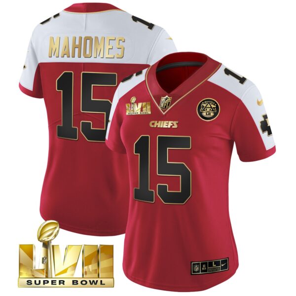 Women's Chiefs Super Bowl LVII Red Gold Vapor Jersey - All Stitched - Image 33