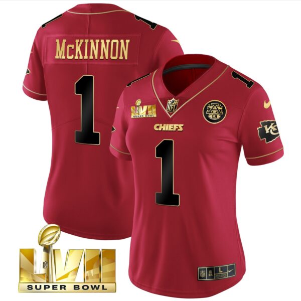 Women's Chiefs Super Bowl LVII Red Gold Vapor Jersey - All Stitched - Image 16
