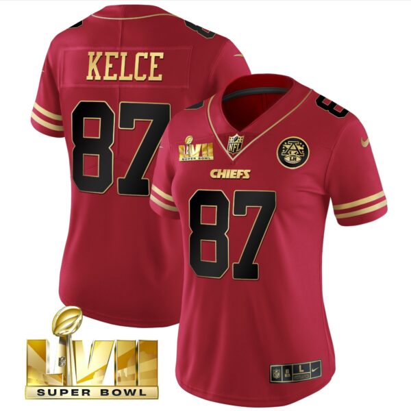 Women's Chiefs Super Bowl LVII Red Gold Vapor Jersey - All Stitched - Image 2