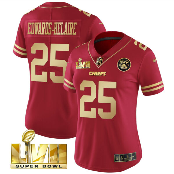 Women's Chiefs Super Bowl LVII Red Gold Vapor Jersey - All Stitched - Image 23