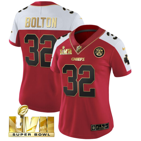 Women's Chiefs Super Bowl LVII Red Gold Vapor Jersey - All Stitched - Image 35