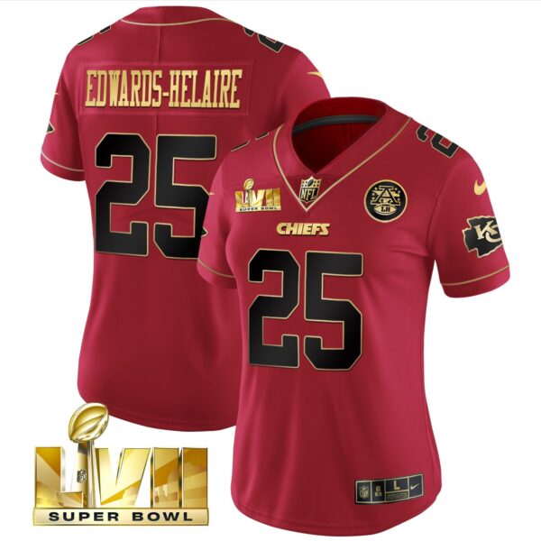 Women's Chiefs Super Bowl LVII Red Gold Vapor Jersey - All Stitched - Image 15