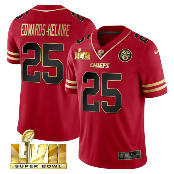 Men's Chiefs Super Bowl LVII Gold Trim Vapor Jersey - All Stitched - Image 15