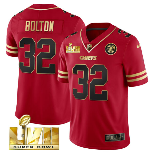 Men's Chiefs Super Bowl LVII Gold Trim Vapor Jersey - All Stitched - Image 11