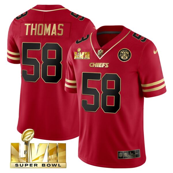 Men's Chiefs Super Bowl LVII Gold Trim Vapor Jersey - All Stitched - Image 13