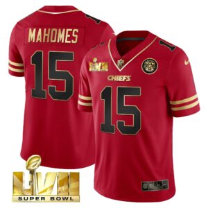 Men's Chiefs Super Bowl LVII Red Gold Vapor Jersey - All Stitched