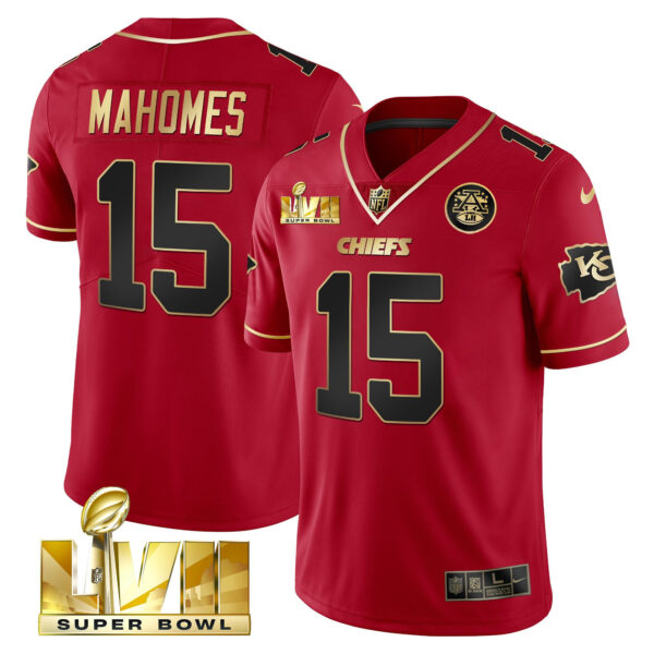 Men's Chiefs Super Bowl LVII Red Gold Vapor Jersey - All Stitched - Image 9