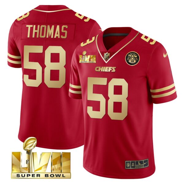 Men's Chiefs Super Bowl LVII Red Gold Vapor Jersey - All Stitched - Image 21