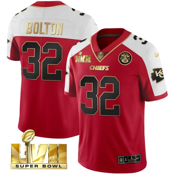 Men's Chiefs Super Bowl LVII Red Gold Vapor Jersey - All Stitched - Image 35