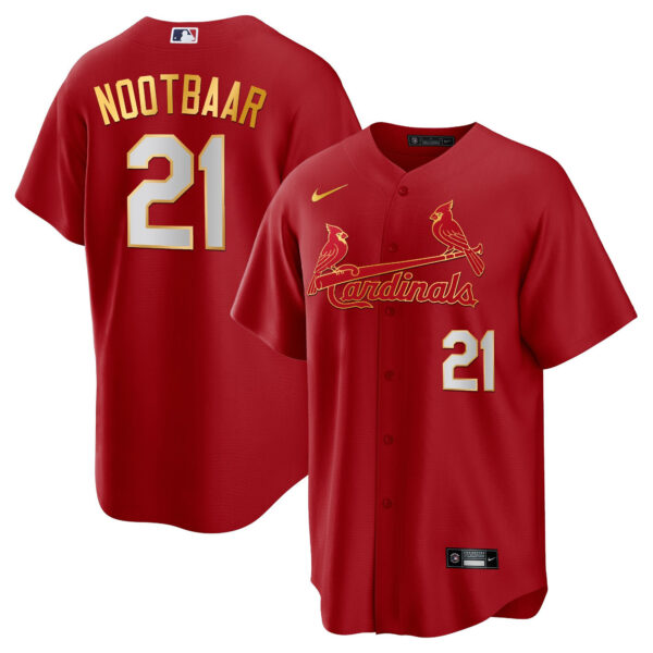 Men's St. Louis Cardinals Cool Base Gold Trim Jersey - All Stitched - Image 27
