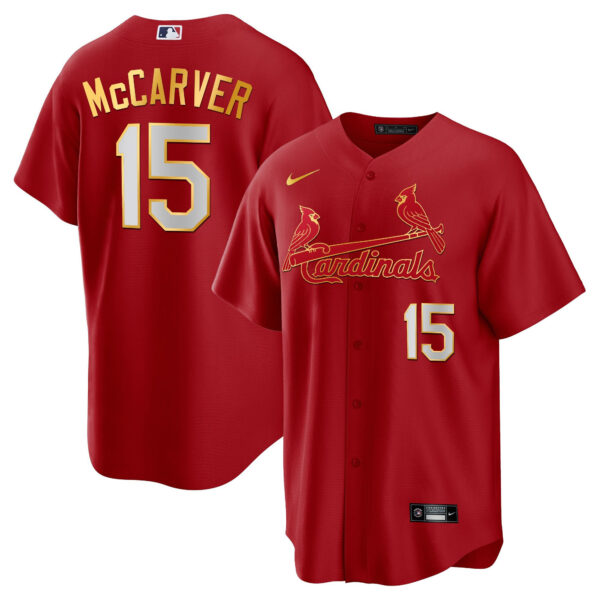 Men's St. Louis Cardinals Cool Base Gold Trim Jersey - All Stitched - Image 28