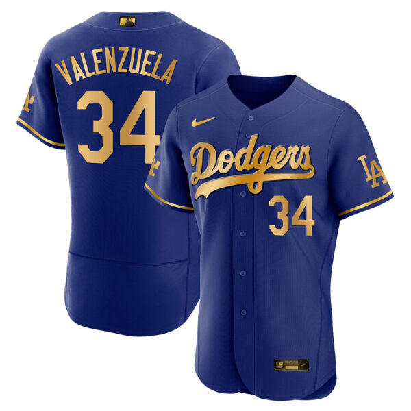 Men's Los Angeles Dodgers Flex Base Gold Jersey - All Stitched - Image 6