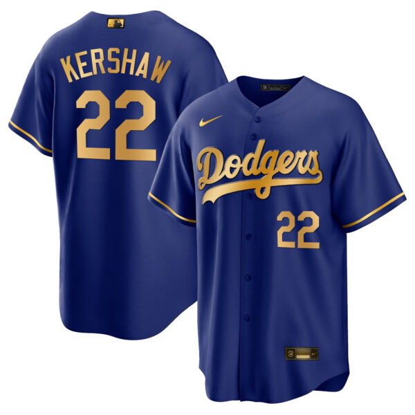 Men's Los Angeles Dodgers Cool Base Gold Jersey - All Stitched - Image 4