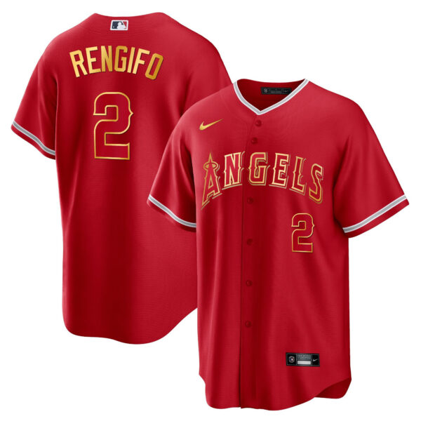 Men's Los Angeles Angels Cool Base Gold Jersey - All Stitched - Image 9
