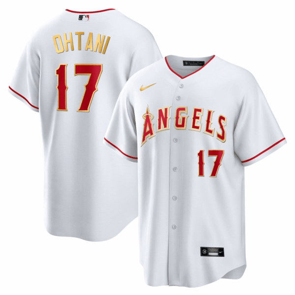 Men's Los Angeles Angels Cool Base Gold Jersey - All Stitched - Image 13
