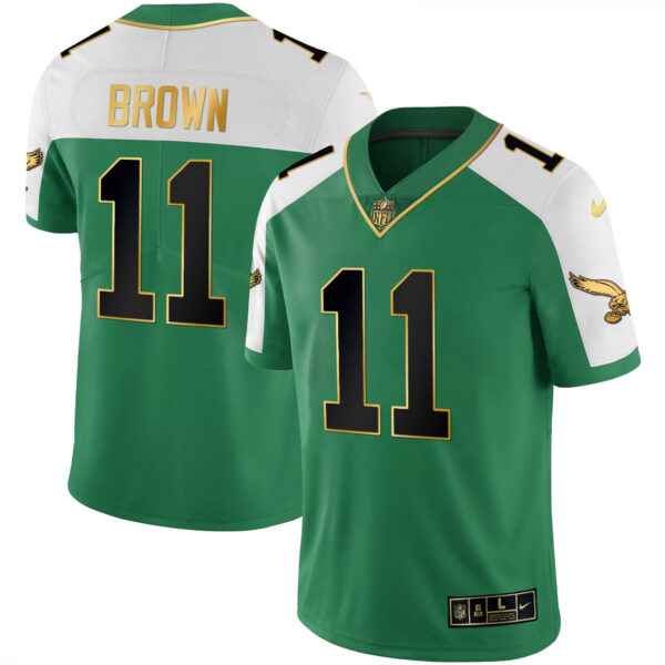Men's Eagles Kelly Green Alternate Gold Jersey - All Stitched - Image 6