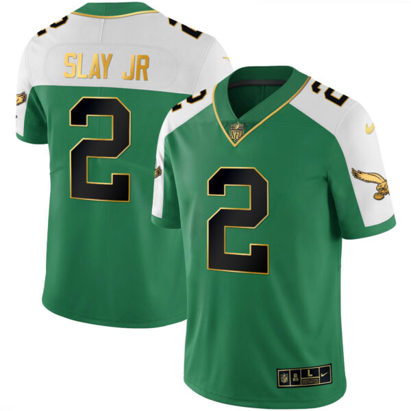 Men's Eagles Kelly Green Alternate Gold Jersey - All Stitched - Image 8