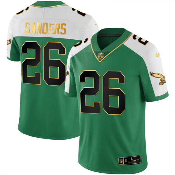 Men's Eagles Kelly Green Alternate Gold Jersey - All Stitched - Image 9