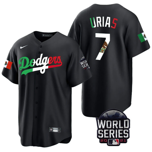 Men's Dodgers Mexico World Series Patch Jersey - All Stitched - Image 2