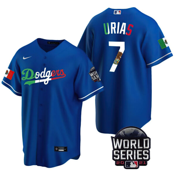 Men's Dodgers Mexico World Series Patch Jersey - All Stitched - Image 8
