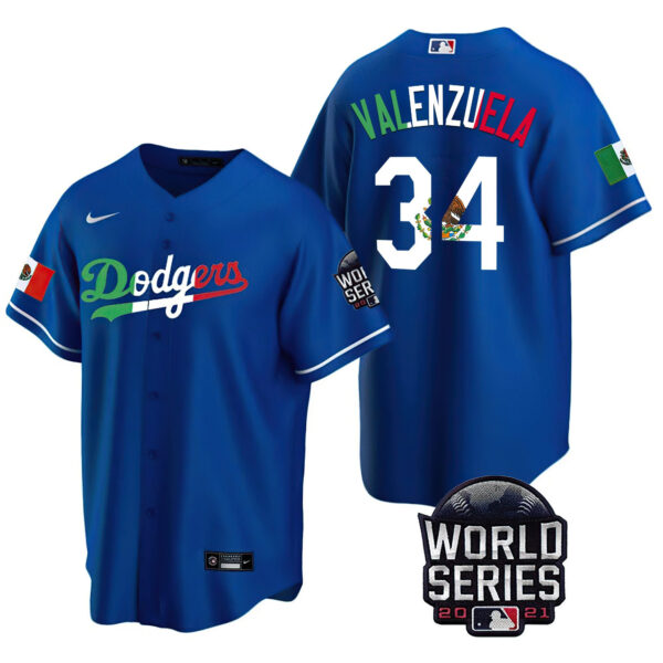 Men's Dodgers Mexico World Series Patch Jersey - All Stitched - Image 7