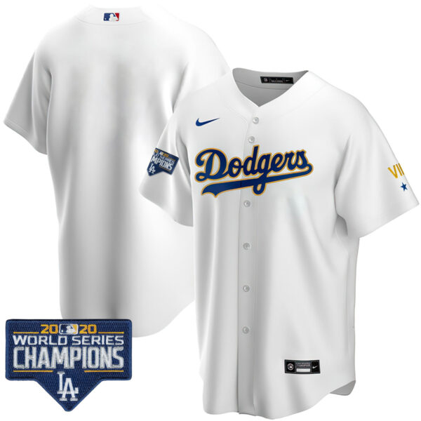 Men's Dodgers World Series Patch Gold Limited Jersey - All Stitched - Image 14