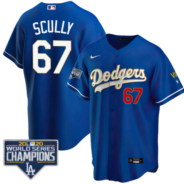 Men's Dodgers World Series Patch Gold Limited Jersey - All Stitched - Image 22