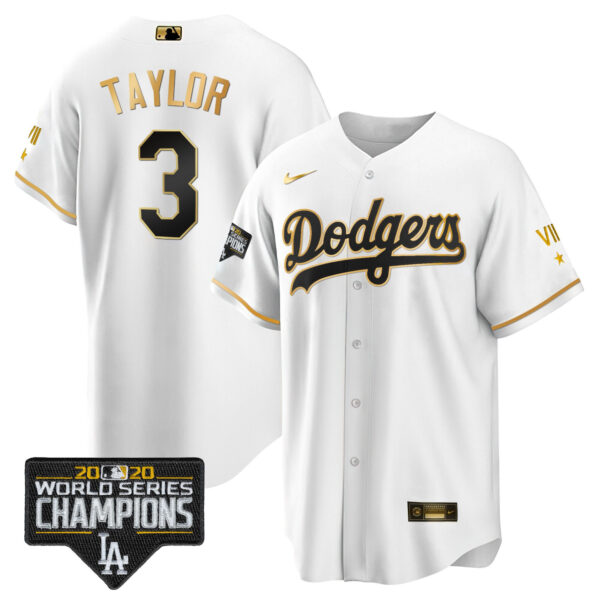 Men's Dodgers World Series 2020 Gold Jersey - All Stitched - Image 40