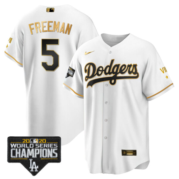 Men's Dodgers World Series 2020 Gold Jersey - All Stitched - Image 36